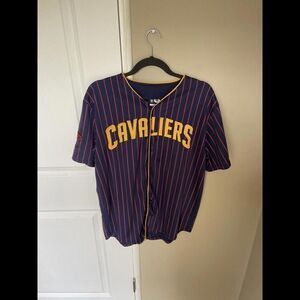 Cleveland Cavaliers Pin Stripe Button Down Jersey Large Mens NBA